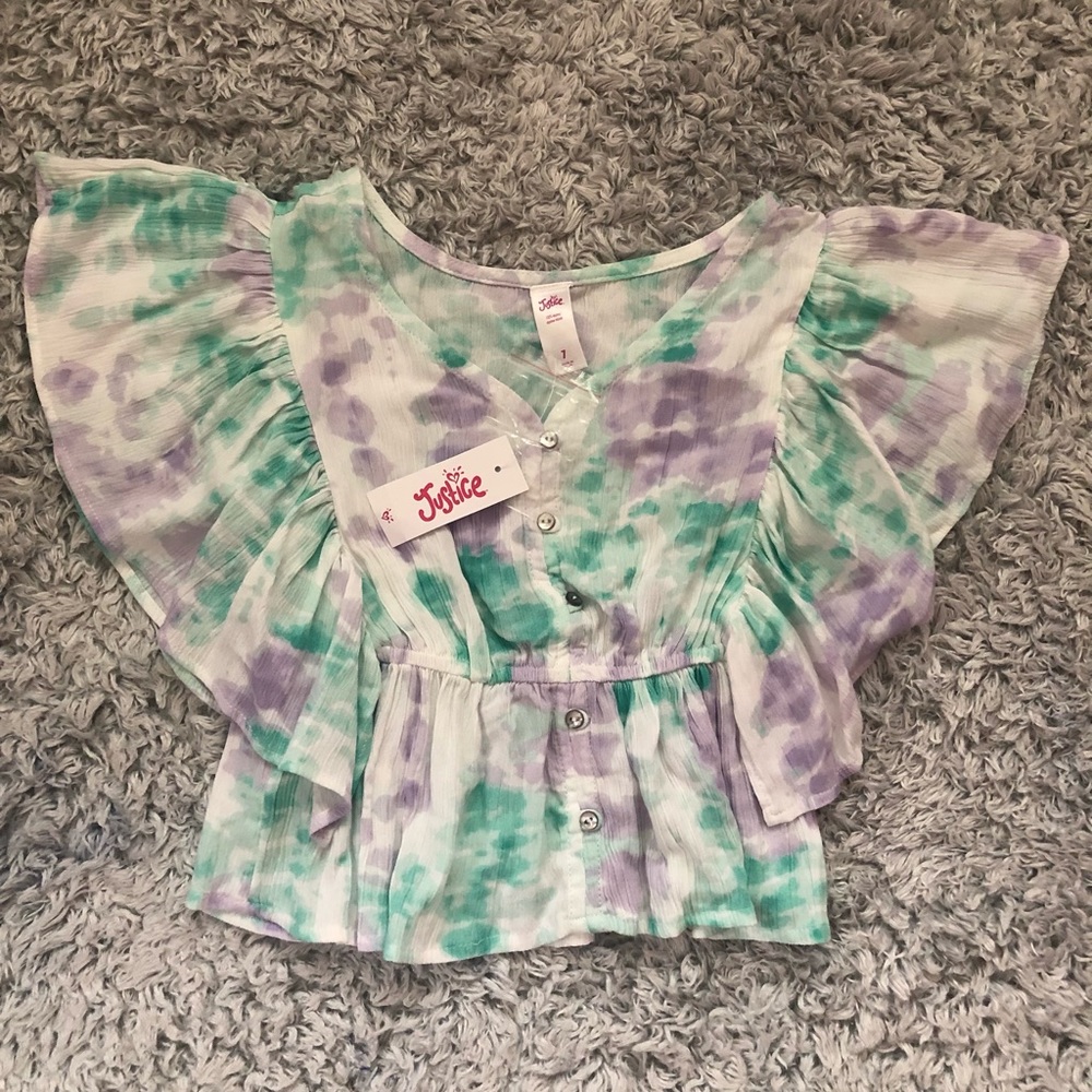 ❗️READ DESCRIPTION❗️ Cute justice Crop top blouse.